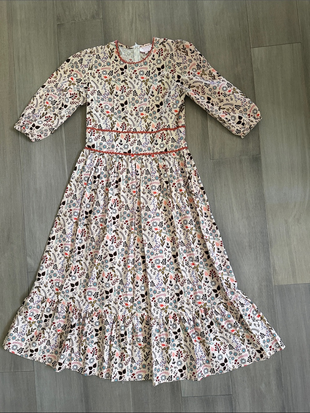 Hampton House Cottage Core Cream Floral Maxi Dress